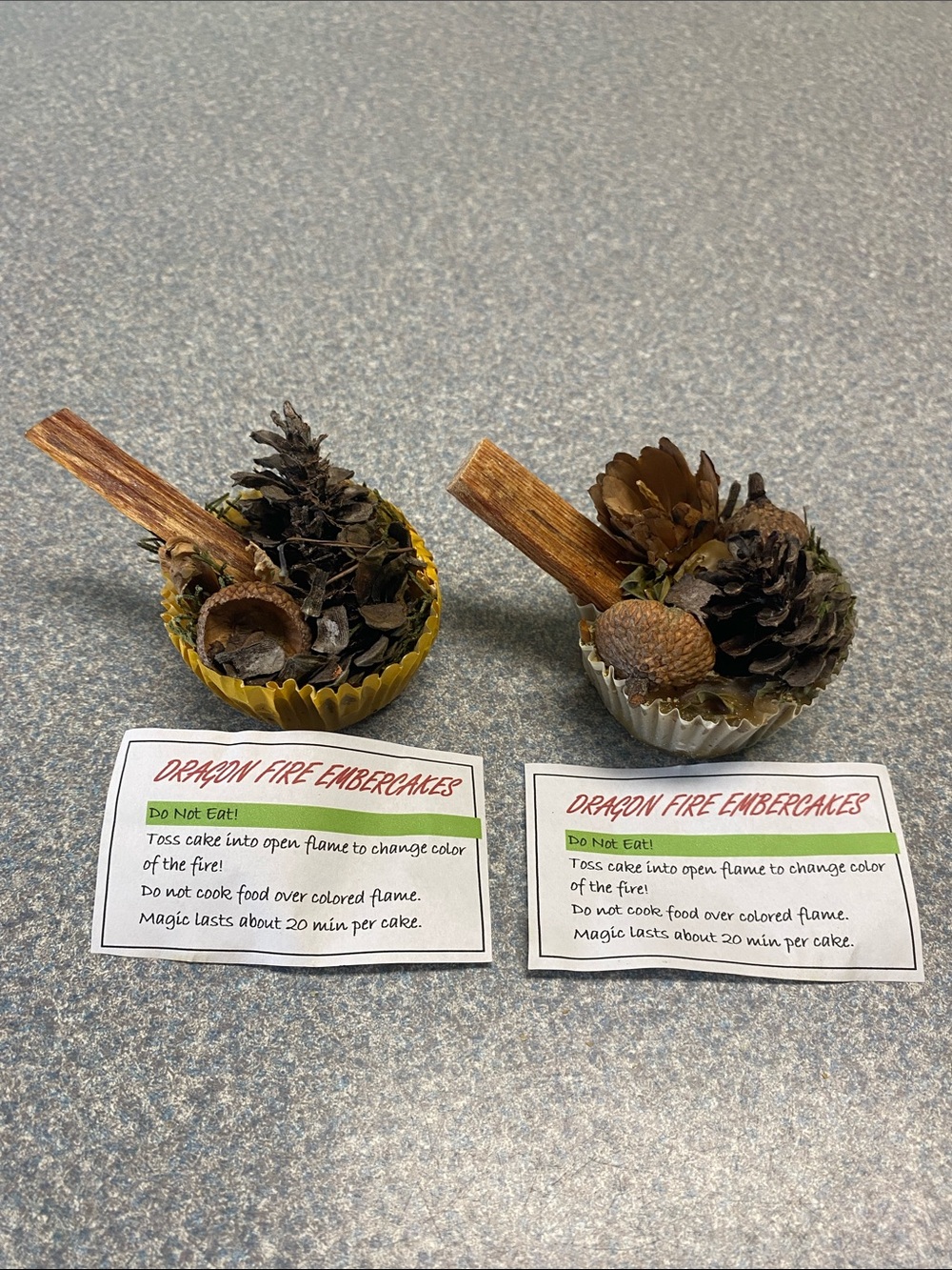 Toss Into Open Flame to Change Color of Fire Natural Pinecone Potpourri Cups